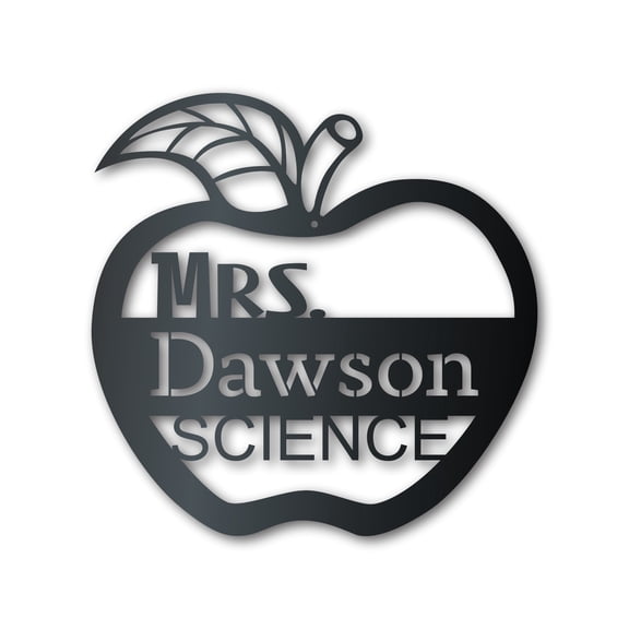 Metal Teacher's Apple Wall Art | School Teacher Metal Sign | Indoor Outdoor 36