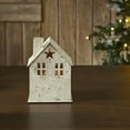 thumbnail image 1 of Metal Tealight Holder Metal Village House D Antique Cream 6.75x4.75x4.5, 1 of 3