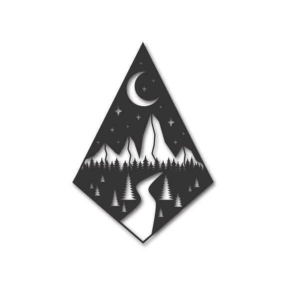 Metal Teardrop Diamond Mountain Forest Path Wall Art 30