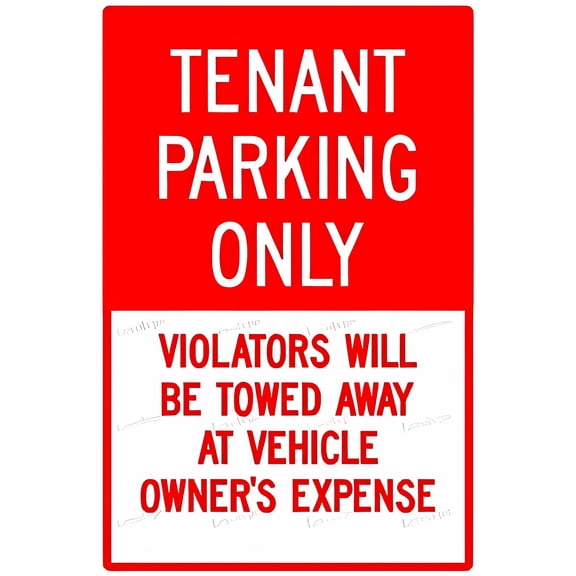 Metal Tenant Parking Only Street Sign - 8"x12", UV/Waterproof/Fade/Scratch Resistant, Suitable for Indoor/Outdoor, Apartment Complexes