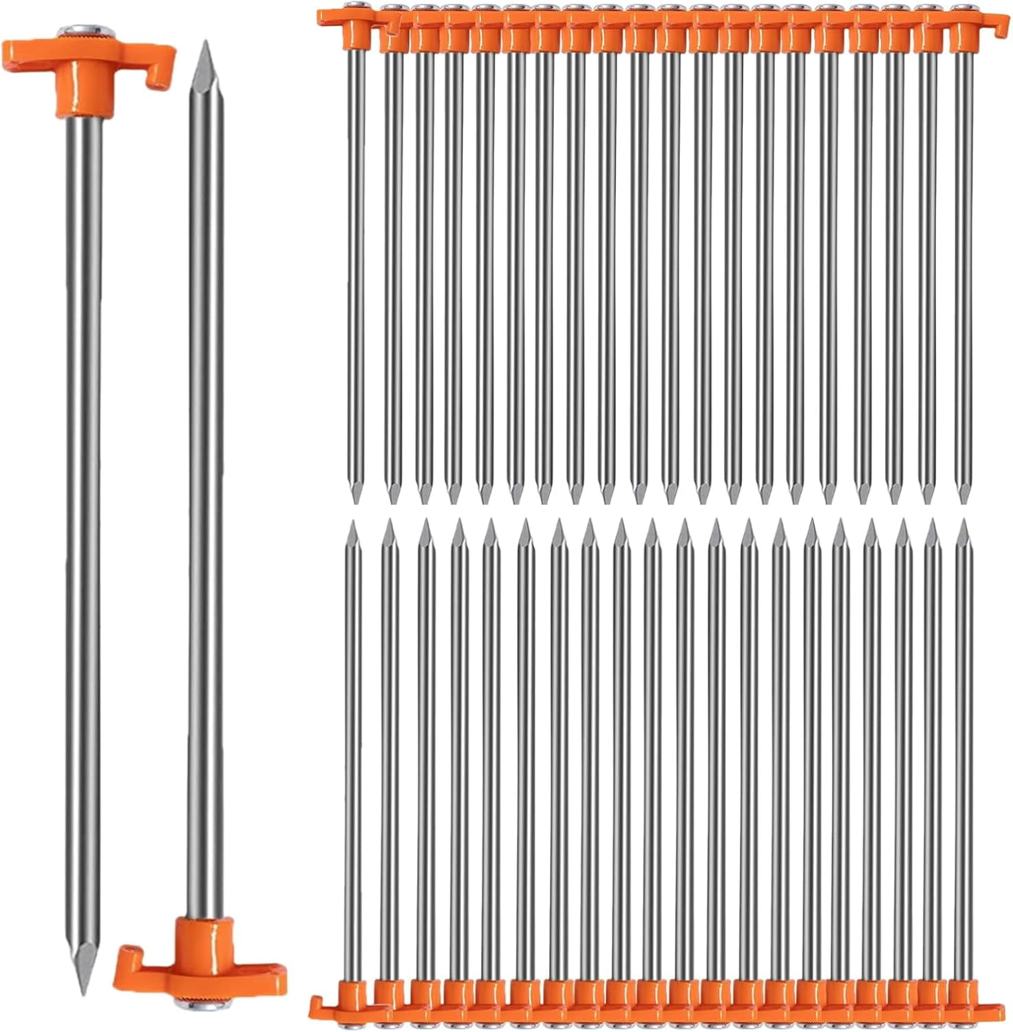 Metal Tent Stakes Heavy Duty, Non-Rust Metal Tent Pegs Ground Stakes Tent Spikes for Camping Patio, Garden, Canopies, Grassland, Outdoor