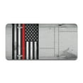 thumbnail image 1 of Metal Thin Red Line Aluminum License Plate| License Plate 12" X 6" Fits Any Car, Truck, SUV, RV, or Trailer | Made in The USA, 1 of 3