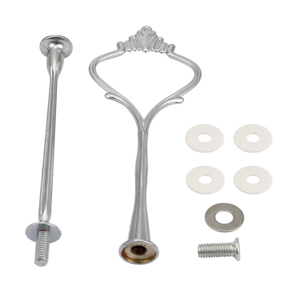 Metal Tiered Cake Stand Hardware Kit Cupcake Plate Stacking Fitting Two Tier Dessert Tray Support Frame for Wedding Party Fruit Cake Display Plate Assembly Accessory,Silver