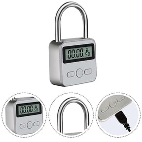 Metal Timer Lock LCD Display Multi Function Household Safety Lock Built-in Smart Chip Digital Timer Switch Automatic Unlock