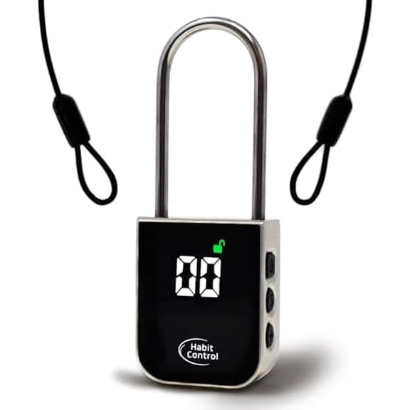 Metal Timer Lock - Smart Padlock for Kitchen Cabinets, Timed Out Keyless Pad Lock, Electronic Time Locking Lock for Cell Phones, Snack, Liquor, Game Consoles & Other Unwanted Temptations