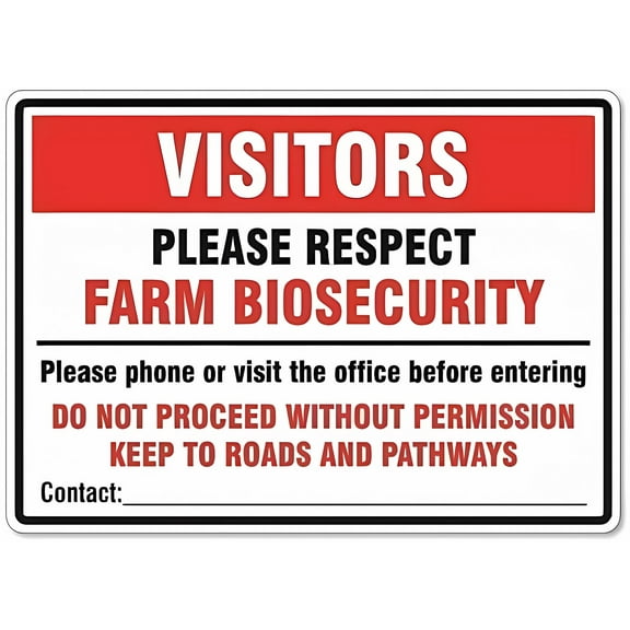 Metal Tin Biosecurity Please Respect Farm Biosecurity Sign - 12×8 Inches, Farming Safety Security Warning, Indoor Outdoor Use