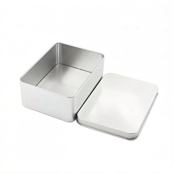 Metal Box, 4.2x2.8x1.2 Inch Rectangular Tinplate Container with Lid, Portable Storage Organizer for Poker Cards, Bank, Candy, Name Cards, Tea, Crafts