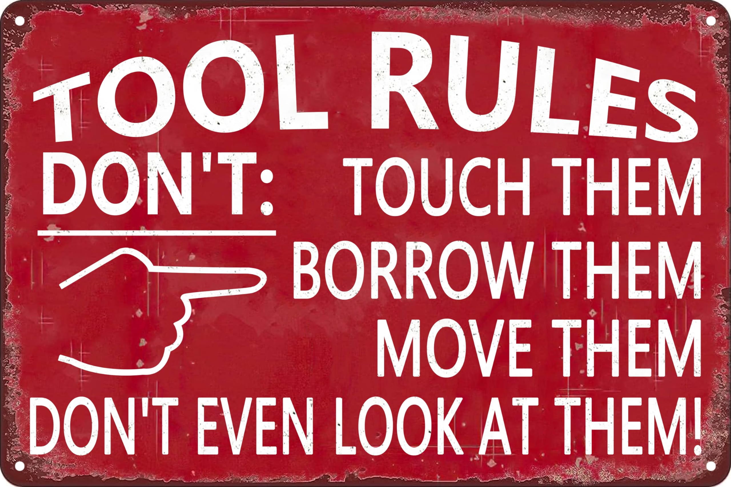 Tool Rules Sign Metal Tin Garage Sign Tool Rules Signs Garage Wall Decor Garage Shop ...