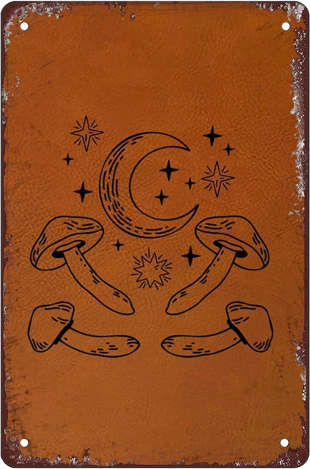 Tin Rustic Signs Metal Tin Sign 12x16 Inch Boho Moon Rustic Wall Art Decor Antique Tin ...