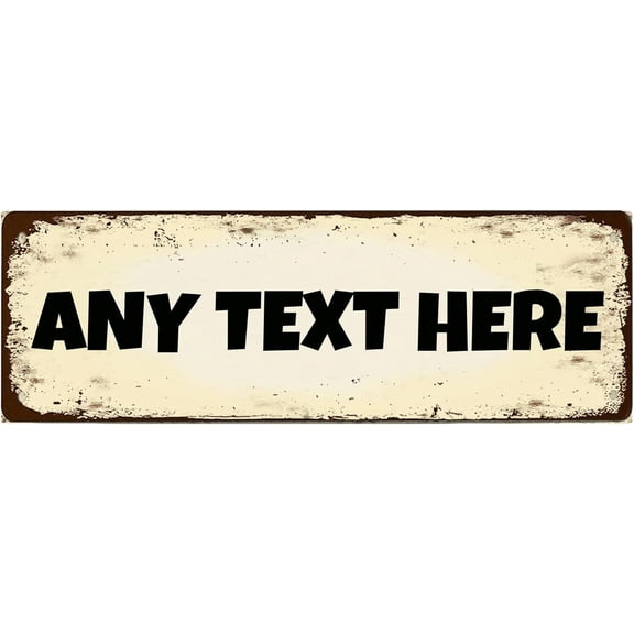Metal Tin Sign Any Text Here Sign Retro Aluminum Metal Sign for Street Home Office Garden Decor 4×16 Inches.jpg