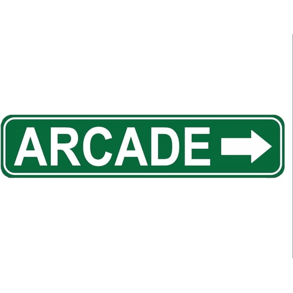 Metal Tin Sign Arcade sign Retro Aluminum Metal Sign for Street Home Office Garden Decor 4x16 Inches