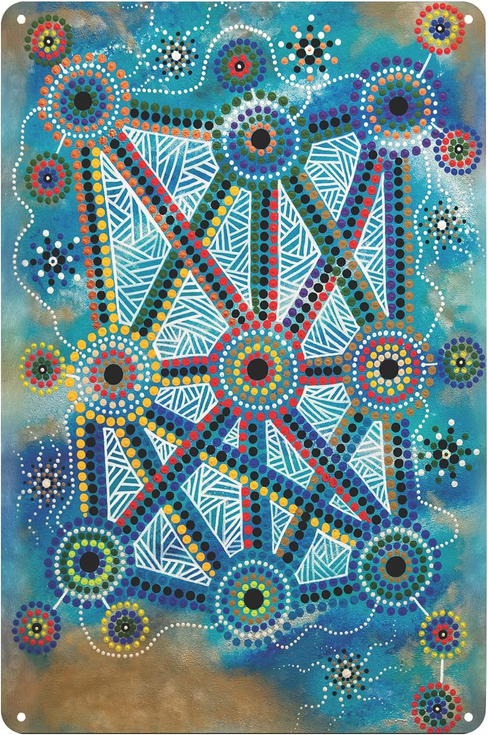 Metal Tin Sign - Australian Aboriginal Art Prints Souvenir - Wall