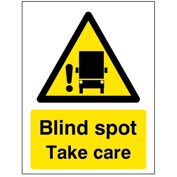 Metal Tin Sign - Blind Spot Take Care - Warning - 8x12 Inches
