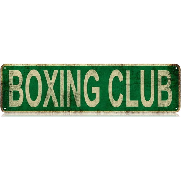 Metal Tin Sign Boxing Club Sign Retro Tinplate Metal Plaque for Street Home Office Garden Decor 4x16 Inch
