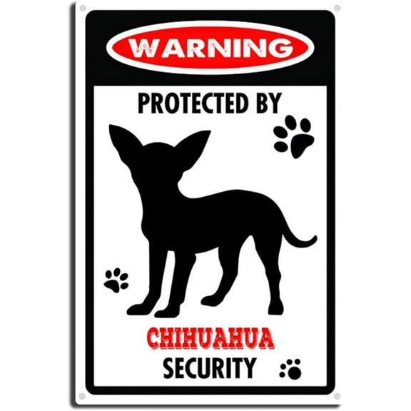 Metal Tin Sign Chihuahua Warning Sign, Warning Dog Metal Aluminum Tin Sign Outdoors Wall Decor Yard Signs Home Decor 8x12inch-Tin Sign
