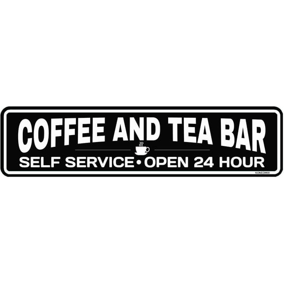 Metal Tin Sign Coffee And Tea Bar Sign Decor Home Coffee Shop Bar Kitchen Wall Decoration Metal Signs 4x16 Inch