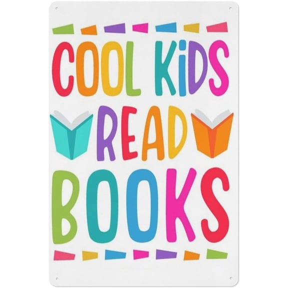 Metal Tin Sign Cool Readers Read Books Wall Decor for Library Classroom Reading Room Book Lover Gift 8x12 Inch