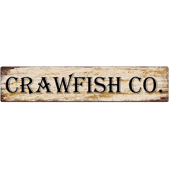 Metal Tin Sign Crawfish Company Retro Tinplate Metal Sign for Street Home Office Garden Decor 4x16 Inch