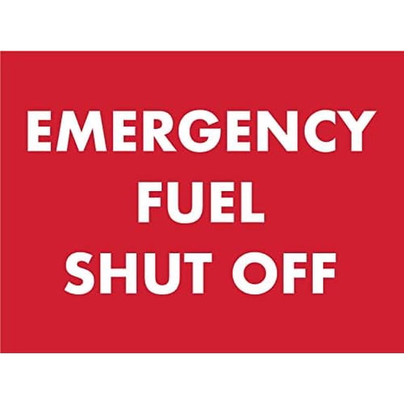Sign Fuel Exit Metal Tin Sign Emergency Fuel Shut Off Sign Warning Security Notice ...