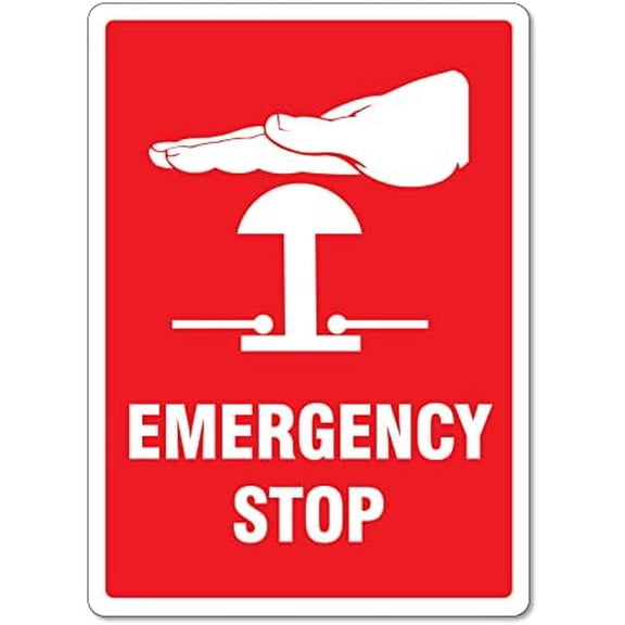 Emergency Stop Button Sign Site Signs Metal Tin Sign 8x12 Inch Clear Warning for Home & Busines