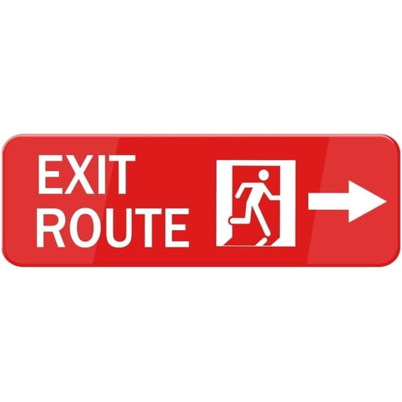 Metal Tin Sign Exit Route for Home/Office Thick ,16 X 4 Modern ...