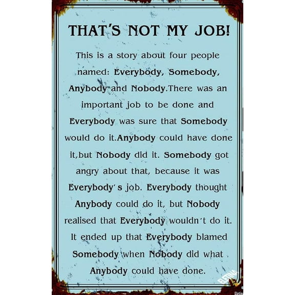 Metal Tin Sign Fashionable That's not My Job Blechschild Schild Blech Sign Exterior Home Cave Bar Cafe Garage Country Poster Wall Art Decoration Retro Aluminum Sign 8x12 INCH