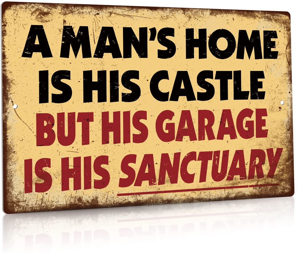 Metal Tin Sign Garage Man Cave Wall Decor A Man'S Home Is His Castle ...