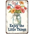 thumbnail image 1 of Metal Tin Sign Garden Signs Vintage Flower Signs Funny Fresh Flowers Sign Decorative Signs And Plaques For Kitchen Enjoy The Little Things Sign Farmhouse 8x12 Inch, 1 of 12