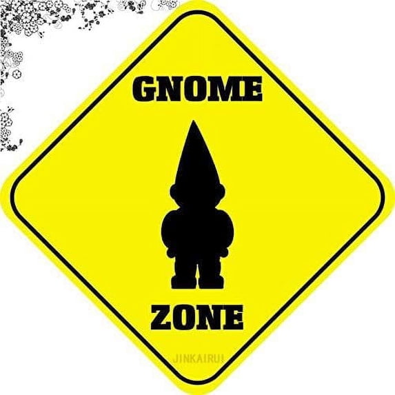Metal Tin Sign Gnome Zone Sign for Home Office Bar Indoor Outdoor Wall Decor Yard Sign Square Sign 12" x 12"