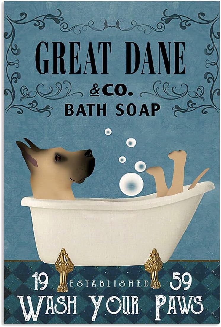 Metal Tin Sign Great Dane Bath Soap Co Sign Metal Sign Aluminum Funny