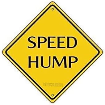 Metal Tin Sign Great Road Speed Hump Crossing Yellow Diamond Sign For Home Office Bar Indoor Outdoor Wall Decor Yard Sign Square Sign 12" x 12"