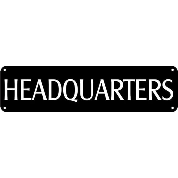 Metal Tin Sign Headquarters Street Style Pattern 4x16 Inch Home Outdoor Wall Decor
