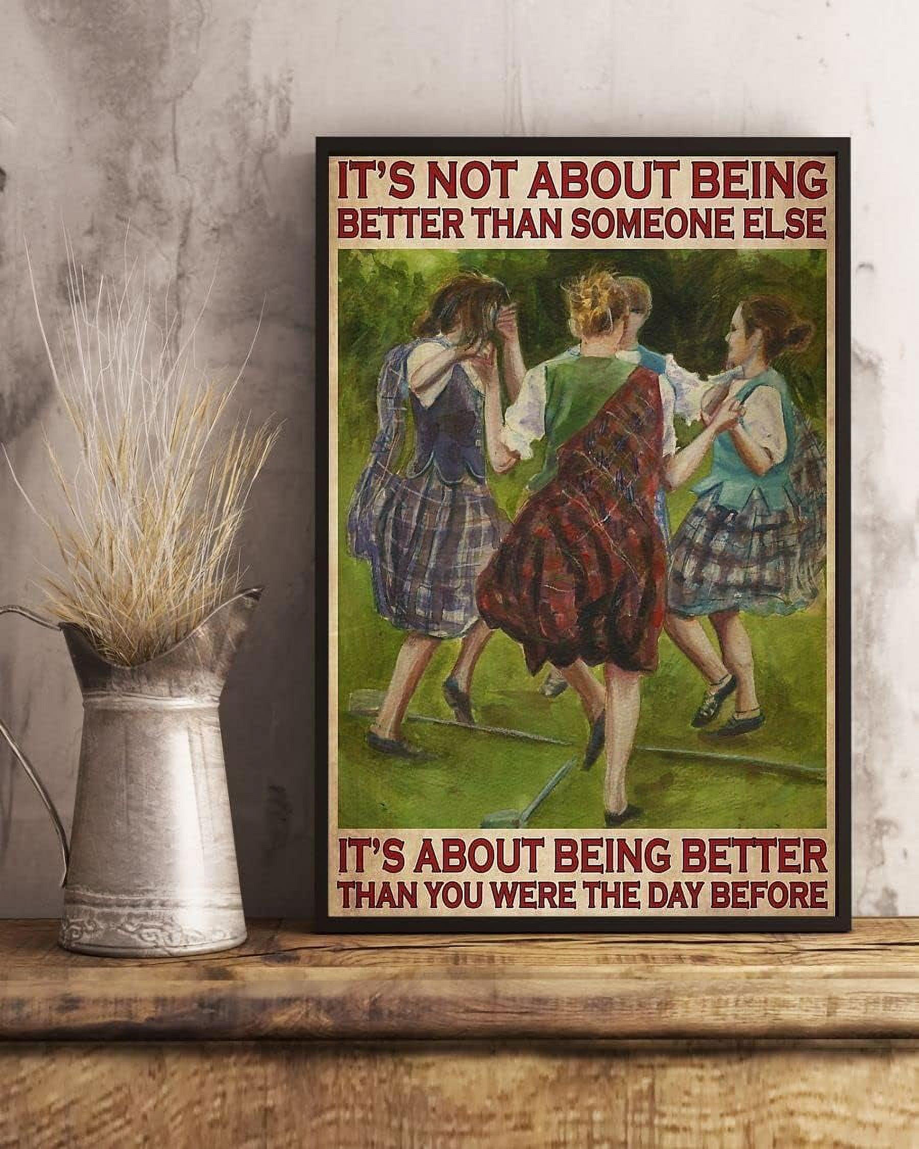 Metal Tin Sign It's Not About Being Better Than Someone Else Four Girls