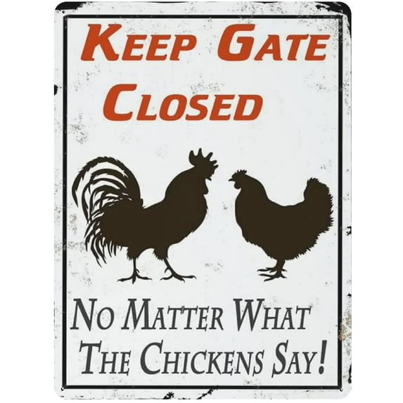 Metal Tin Sign Keep The Gate Closed No Matter What The Goats Say Vintage Tin Poster Metal Sign Wall Decoration Country Kitchen Home Garage Decor 12"x8"