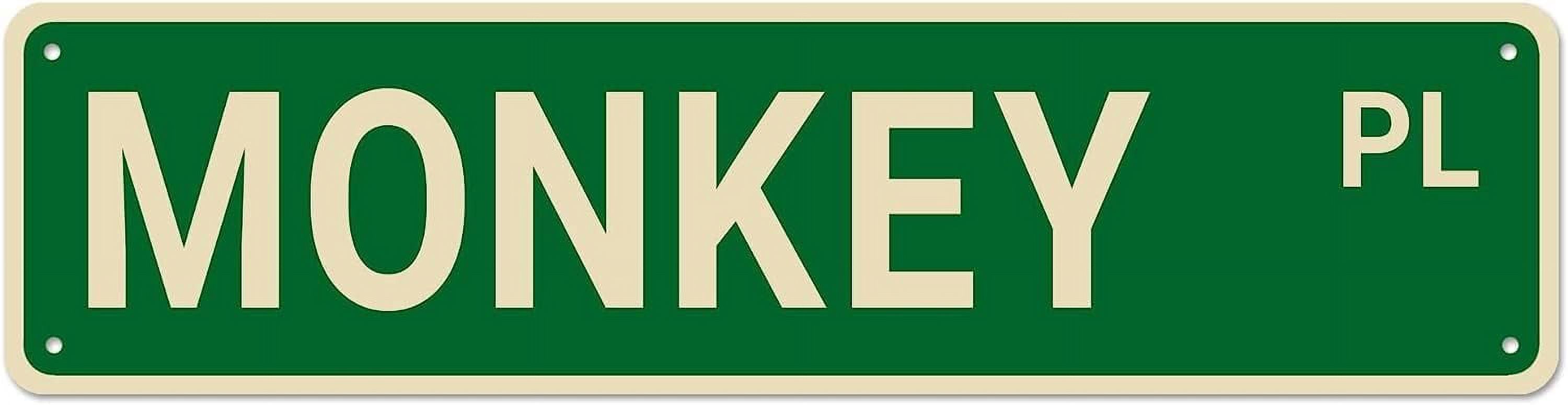 Metal Tin Sign Monkey Pl sign Retro Aluminum Metal Sign for Street Home ...