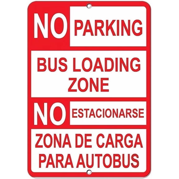 Metal Tin Sign No Parking Bus Loading Zone Parking Sign Wall Signmetal Sign Gift Size 12x8 Inch