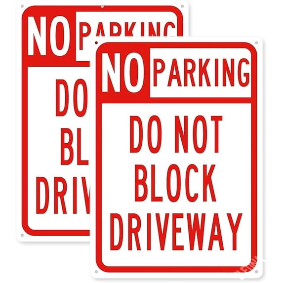 Metal Tin Sign No Parking Sign Do Not Block Driveway Sign 12" x 8" Sign ...