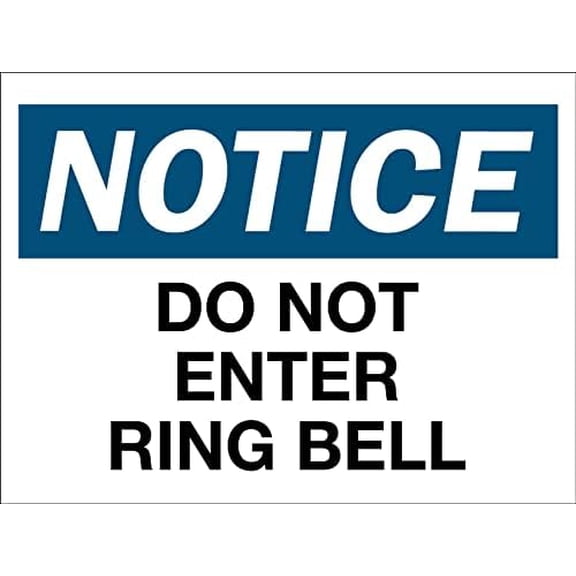 Metal Tin Sign Notice Do Not Enter Ring Bell Sign Warning Security Notice Signs Industry Yard Sign Wall Decoration Plaque Indoor/Outdoor Use 8 X 12 Inch