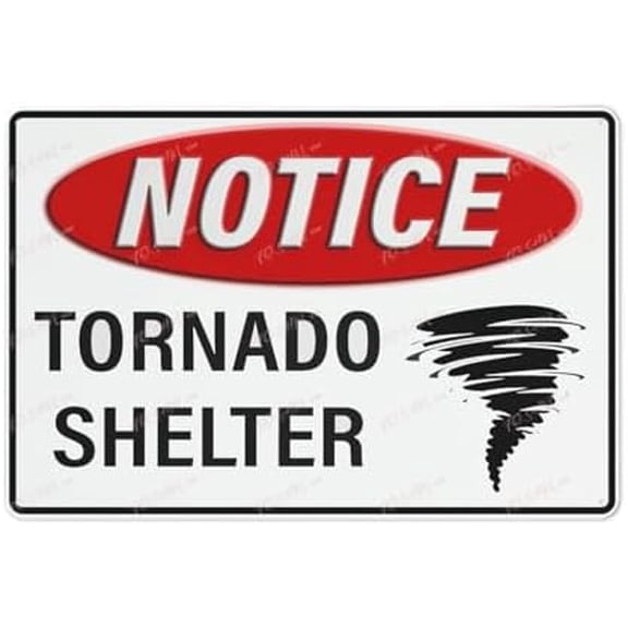 Metal Tin Sign Notice Tornado Shelter Sign Indoor & Outdoor Use Safety Warning Sign 12""X8"", Acrylic3
