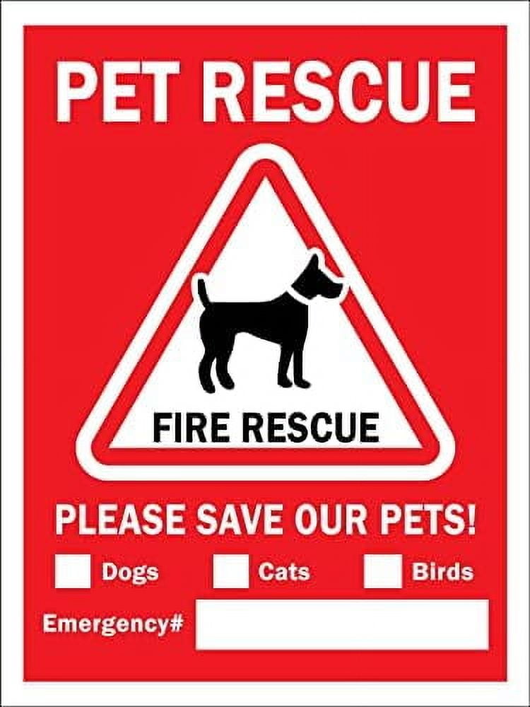 Metal Tin Sign Pet Rescue Dog Fire Rescue Please Save Our Pets Sign ...