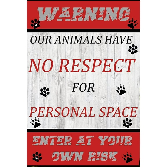 Metal Tin Sign Pet Warning Home Decors Vintage Garage Funny Wall Decor Nostalgic Arts Decor Novelty Decorative Crafts Best Gift For Birthday Christmas Housewarming 12×8 Inch