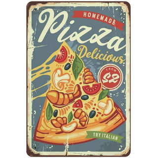 Pizza déco - plaque Métal décoration Vintage