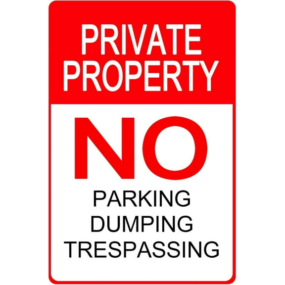 Metal Tin Sign Private Property No PDumping Trespassing Do Not Enter Warning Notice for Outdoor & Indoor 12" x 8"