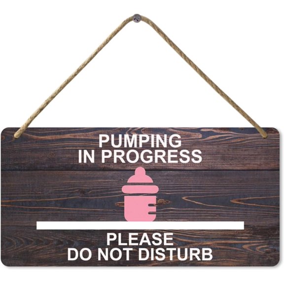 Metal Tin Sign Pumping in Progress Sign, Pumping Sign for Work, 8x12 Inch, Please Do Not Disturb Door Sign