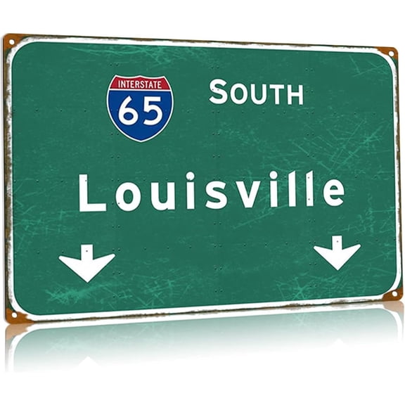 Metal Tin Sign Retro North Wichita Interstate 35 Road Signage Highway Direction Indication Signage Bar Club Restaurant Farmhouse Wall Decor Plaques 16x24 Inches