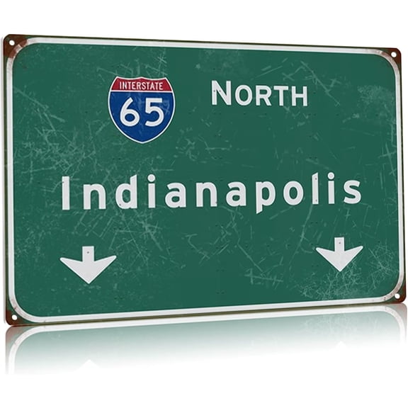 Metal Tin Sign Retro South Austin Interstate 35 Direction Sign Street Sign Airport Highway Iron Sheet Sign Bar Club Restaurant Wall Decor 8x12 Inches