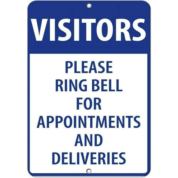 Metal Tin Sign Signs Visitors Please Ring Bell for Appointments and Deliveries Garage Home Yard Metal Aluminum Sign for Wall Art 8x12 Inch