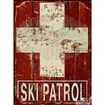 thumbnail image 1 of Metal Tin Sign Ski Patrol Lift Resort Lodge Cabin Rustic Skiing Sign Exterior Home Cave Bar Cafe Country Poster Wall Art Decoration Retro Aluminum Sign 8x12 INCH, 1 of 4