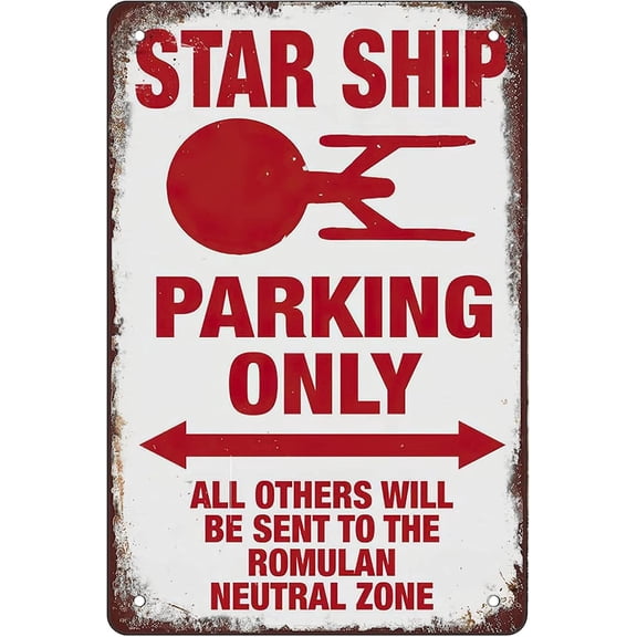 Metal Tin Sign Star Ship Parking For Bars Restaurants Cafes Pubs Garage Parking Wall Decoration 812inch