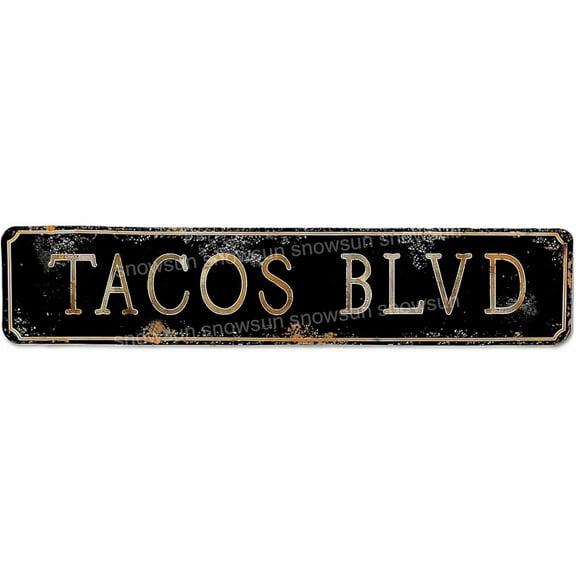 Metal Tin Sign Tacos Blvd Metal Signs Vintage Signs Retro Sign For Home Bar Office Outdoor Garden Wall Decor 4x16 Inch